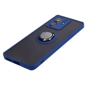 Bizon Case Hybrid Ring Motorola Edge 40 smoky with a navy blue frame