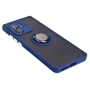 Bizon Case Hybrid Ring Motorola Edge 40 smoky with a navy blue frame