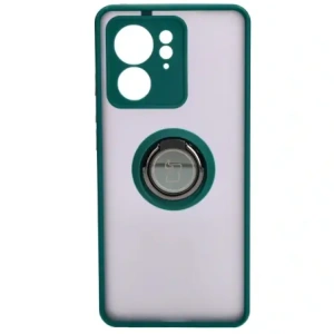 Bizon Case Hybrid Ring Motorola Edge 40 smoky with a dark green frame