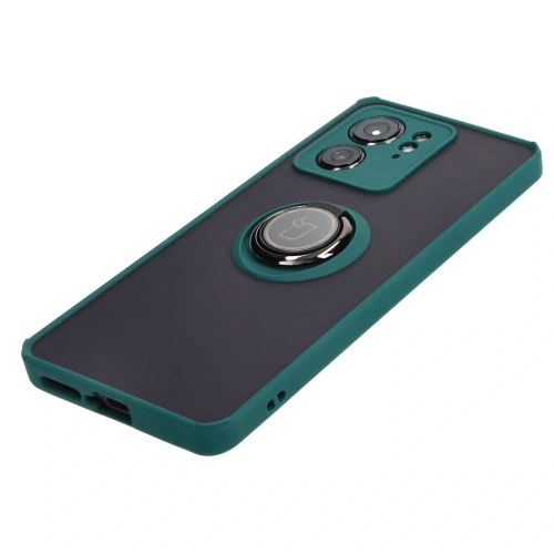 Kup Caz hibrid Bizon Ring pentru Motorola Edge 40 fumuriu cu un cadru verde închis - BIZ3316 - {ean13} - Sklep Home Screen