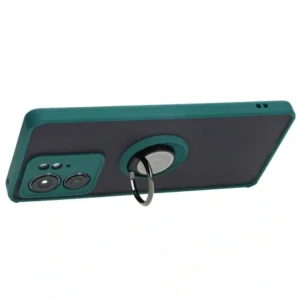 Bizon Case Hybrid Ring Motorola Edge 40 smoky with a dark green frame
