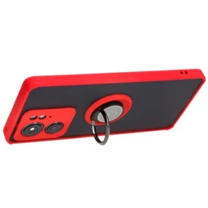 Bizon Case Hybrid Ring Motorola Edge 40 smoky with a red frame