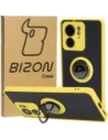 Bizon Case Hybrid Ring Motorola Edge 40 smoky with a yellow frame