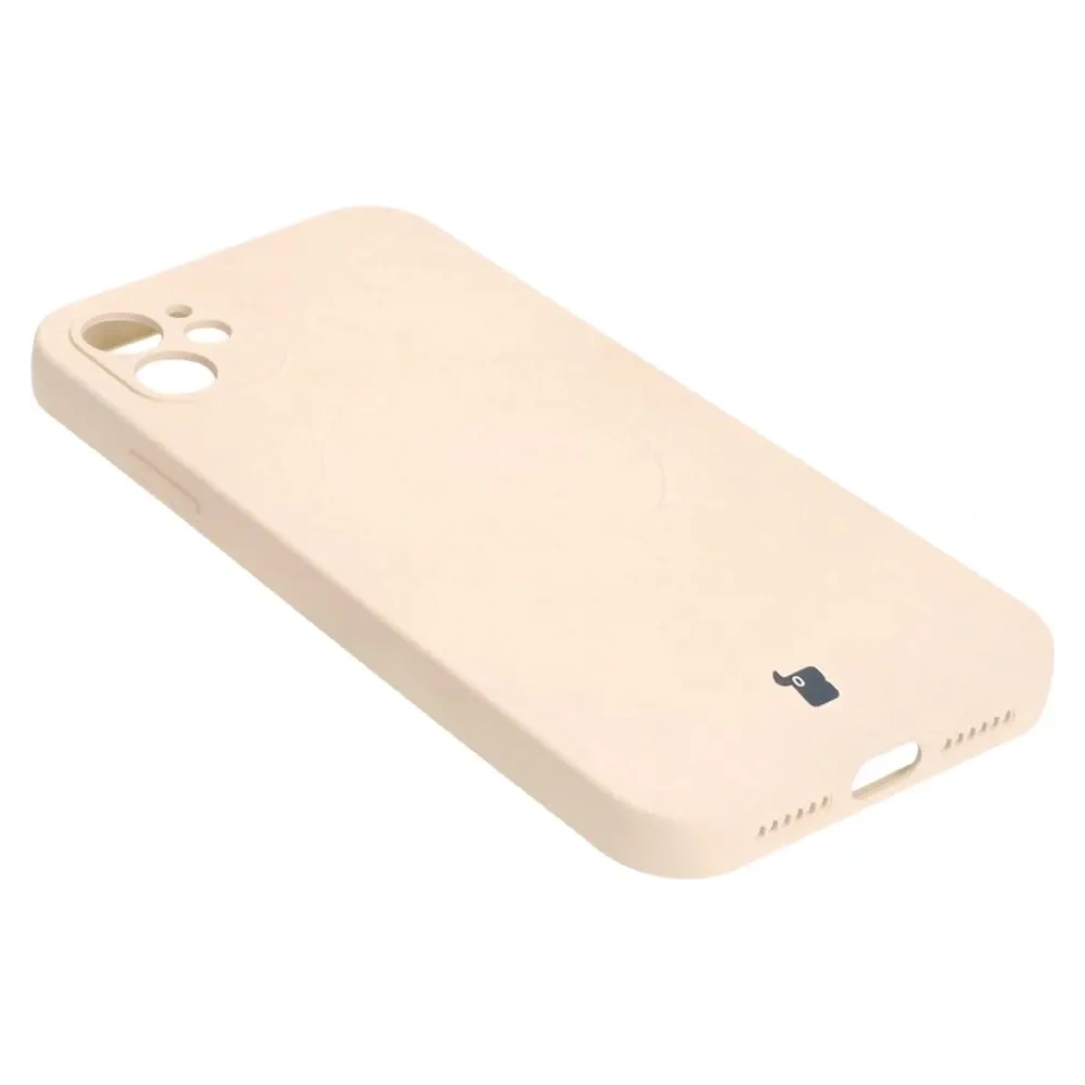 Etui silikonowe z pierścieniem magnetycznym Bizon Case Silicone Magnetic do Apple iPhone 11 beżowe