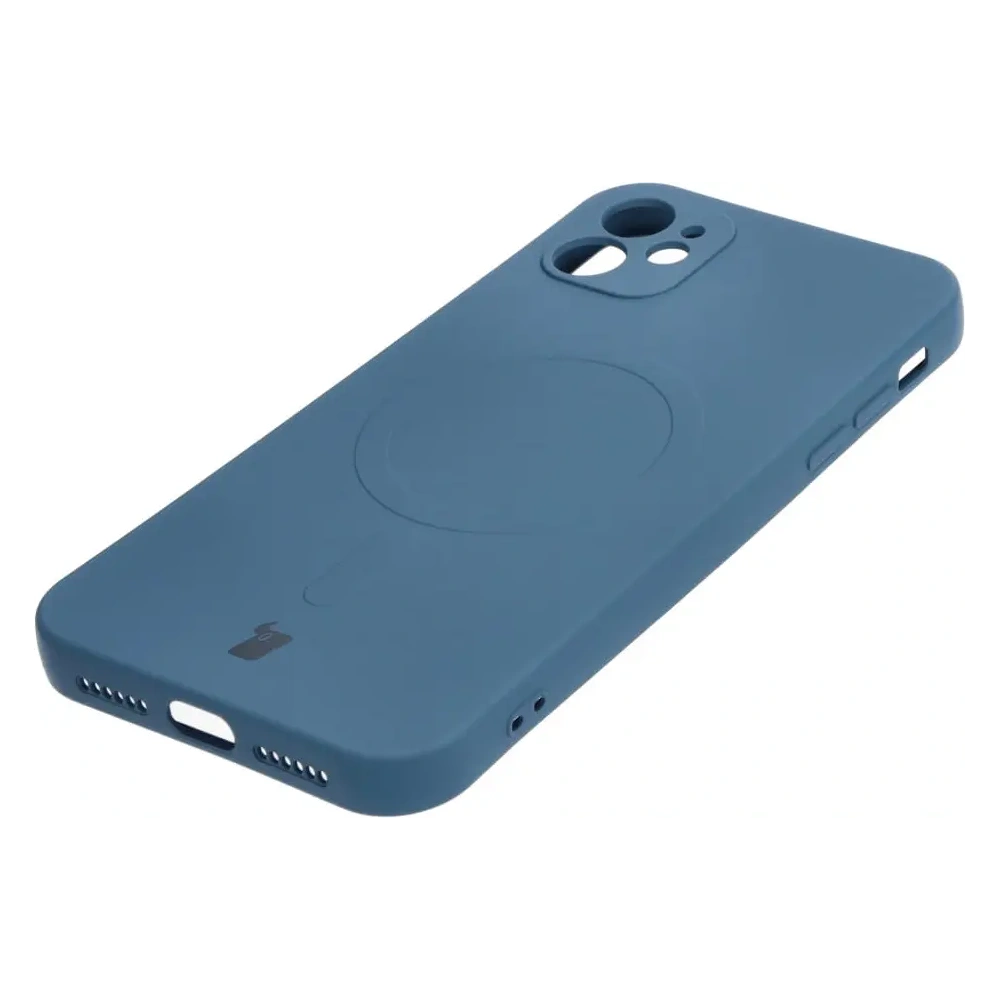 Etui silikonowe z pierścieniem magnetycznym Bizon Case Silicone Magnetic do Apple iPhone 11 granatowe