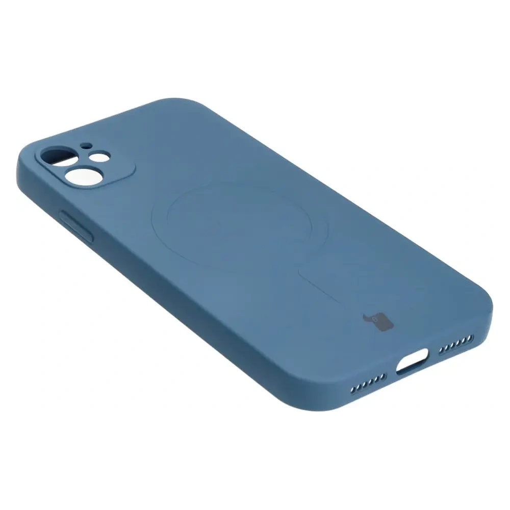 Etui silikonowe z pierścieniem magnetycznym Bizon Case Silicone Magnetic do Apple iPhone 11 granatowe