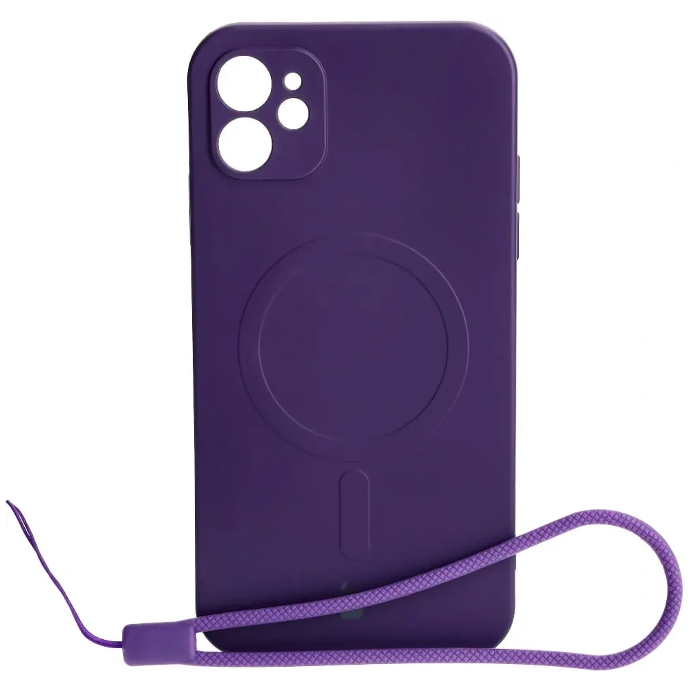 Etui silikonowe z pierścieniem magnetycznym Bizon Case Silicone Magnetic do Apple iPhone 11 śliwkowe