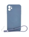 Etui silikonové s magnetickým kroužkem Bizon Case Silicone Magnetic pro Apple iPhone 11 šedé