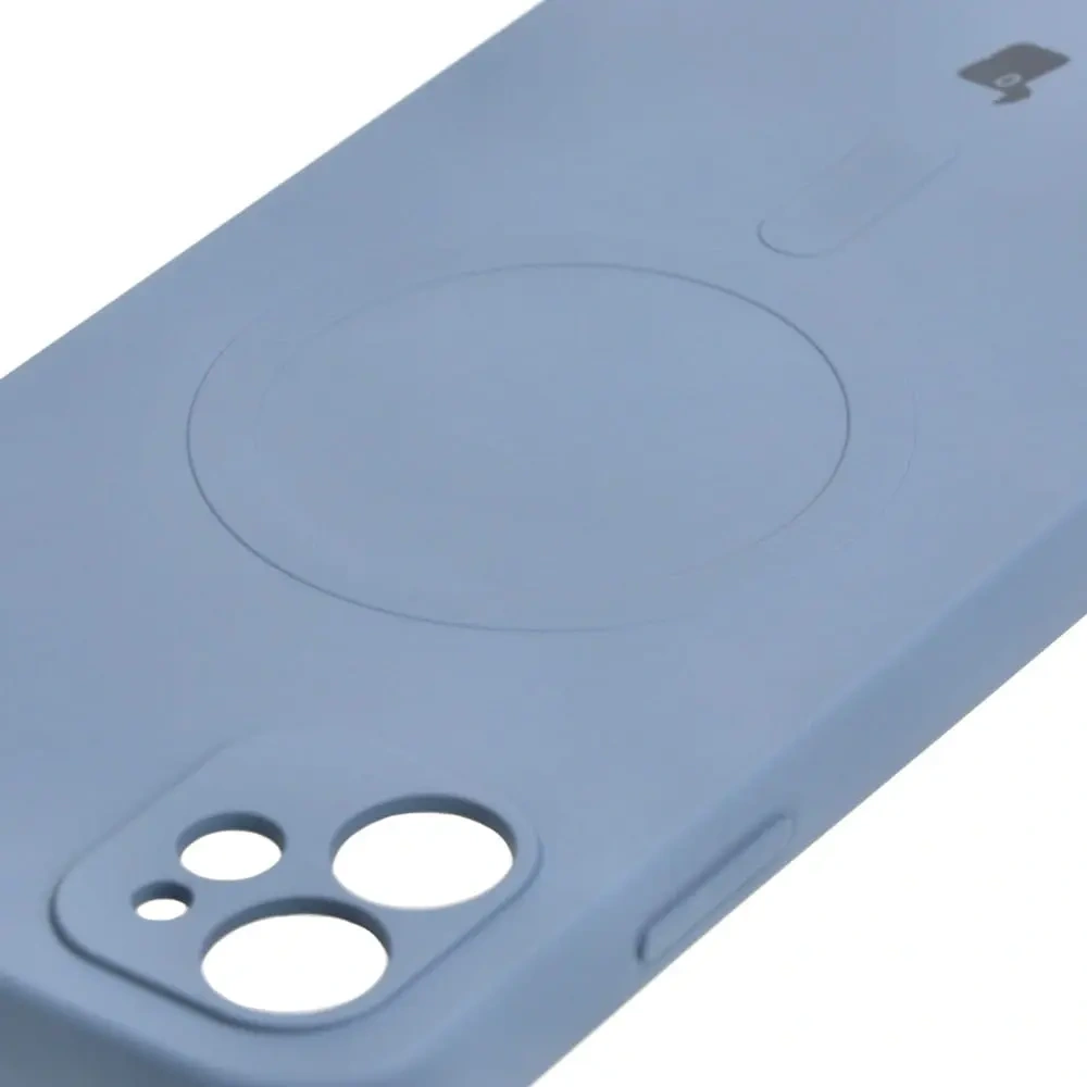 Etui silikonowe z pierścieniem magnetycznym Bizon Case Silicone Magnetic do Apple iPhone 11 szare