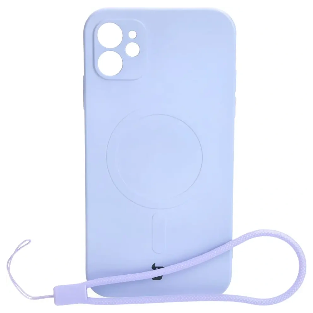 Etui silikonowe z pierścieniem magnetycznym Bizon Case Silicone Magnetic do Apple iPhone 11 jasnofioletowe