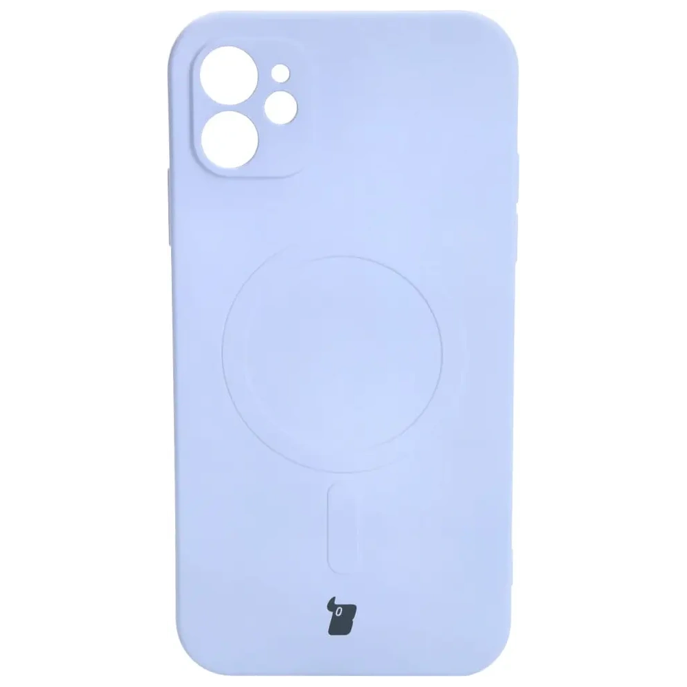 Etui silikonowe z pierścieniem magnetycznym Bizon Case Silicone Magnetic do Apple iPhone 11 jasnofioletowe
