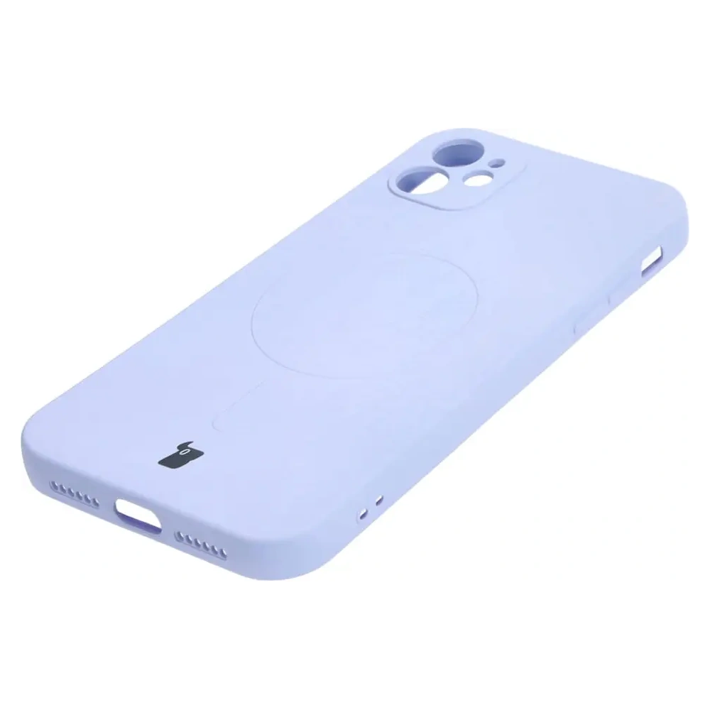 Etui silikonowe z pierścieniem magnetycznym Bizon Case Silicone Magnetic do Apple iPhone 11 jasnofioletowe