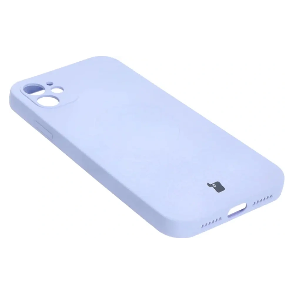 Etui silikonowe z pierścieniem magnetycznym Bizon Case Silicone Magnetic do Apple iPhone 11 jasnofioletowe