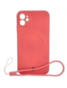 Etui silikonové s magnetickým kroužkem Bizon Case Silicone Magnetic pro Apple iPhone 11 v barvě špinavě růžové