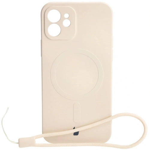 Kup Etui silikonové s magnetickým kroužkem Bizon Case Silicone Magnetic pro Apple iPhone 12 béžové - BIZ3333 - {ean13} - Sklep Home Screen