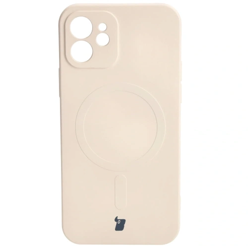 Kup Etui silikonové s magnetickým kroužkem Bizon Case Silicone Magnetic pro Apple iPhone 12 béžové - BIZ3333 - {ean13} - Sklep Home Screen