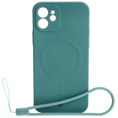 Kup Etui silikonové s magnetickým kroužkem Bizon Case Silicone Magnetic pro Apple iPhone 12 tmavě zelené - BIZ3335 - {ean13} - Sklep Home Screen