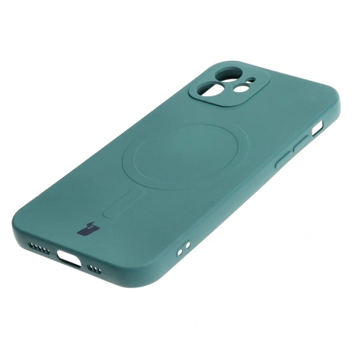 Kup Etui silikonové s magnetickým kroužkem Bizon Case Silicone Magnetic pro Apple iPhone 12 tmavě zelené - BIZ3335 - {ean13} - Sklep Home Screen