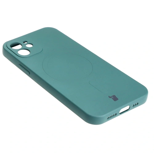 Kup Etui silikonové s magnetickým kroužkem Bizon Case Silicone Magnetic pro Apple iPhone 12 tmavě zelené - BIZ3335 - {ean13} - Sklep Home Screen