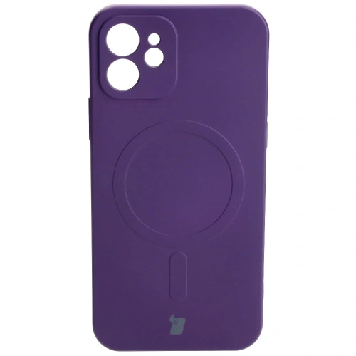 Kup Etui silikonové s magnetickým kroužkem Bizon Case Silicone Magnetic pro Apple iPhone 12 švestková - BIZ3336 - {ean13} - Sklep Home Screen