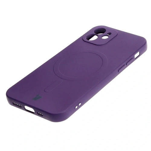 Kup Etui silikonové s magnetickým kroužkem Bizon Case Silicone Magnetic pro Apple iPhone 12 švestková - BIZ3336 - {ean13} - Sklep Home Screen