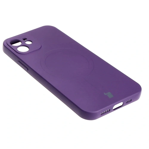 Kup Etui silikonové s magnetickým kroužkem Bizon Case Silicone Magnetic pro Apple iPhone 12 švestková - BIZ3336 - {ean13} - Sklep Home Screen