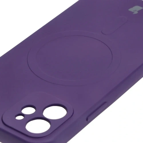Kup Etui silikonové s magnetickým kroužkem Bizon Case Silicone Magnetic pro Apple iPhone 12 švestková - BIZ3336 - {ean13} - Sklep Home Screen