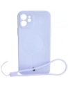 Etui silikonové s magnetickým kroužkem Bizon Case Silicone Magnetic pro Apple iPhone 12 světle fialové