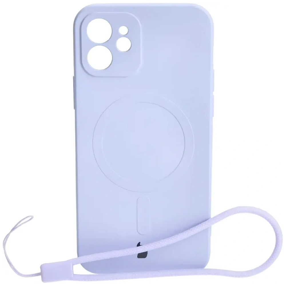 Etui silikonowe z pierścieniem magnetycznym Bizon Case Silicone Magnetic do Apple iPhone 12 jasnofioletowe
