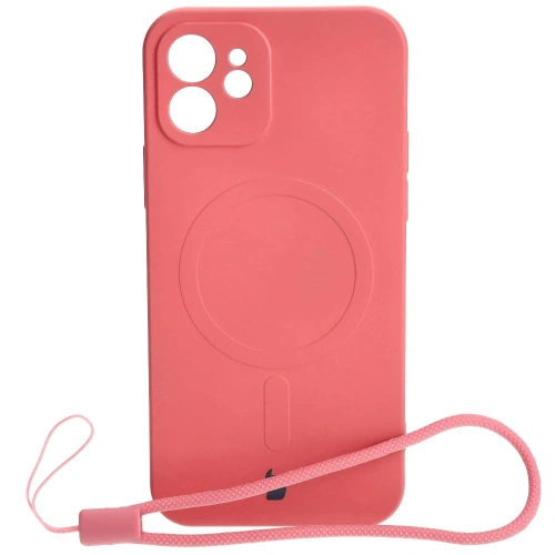 Kup Etui silikonové s magnetickým kroužkem Bizon Case Silicone Magnetic pro Apple iPhone 12 špinavě růžové - BIZ3338 - {ean13} - Sklep Home Screen