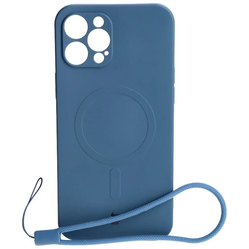 Etui silikonowe z pierścieniem magnetycznym Bizon Case Silicone Magnetic do Apple iPhone 12 Pro Max granatowe