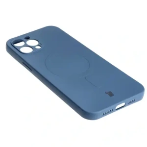 Etui silikonowe z pierścieniem magnetycznym Bizon Case Silicone Magnetic do Apple iPhone 12 Pro Max granatowe