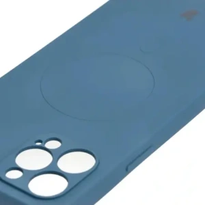 Etui silikonowe z pierścieniem magnetycznym Bizon Case Silicone Magnetic do Apple iPhone 12 Pro Max granatowe