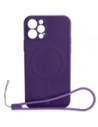Silikonové pouzdro s magnetickým kroužkem Bizon Case Silicone Magnetic pro Apple iPhone 12 Pro švestkové