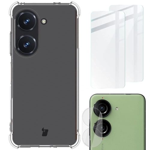 Kup Etui + 2x szkło na ekran + obiektyw Bizon Case Clear Pack do Asus Zenfone 10 przezroczyste - BIZ3362 - {ean13} - Sklep Home Screen