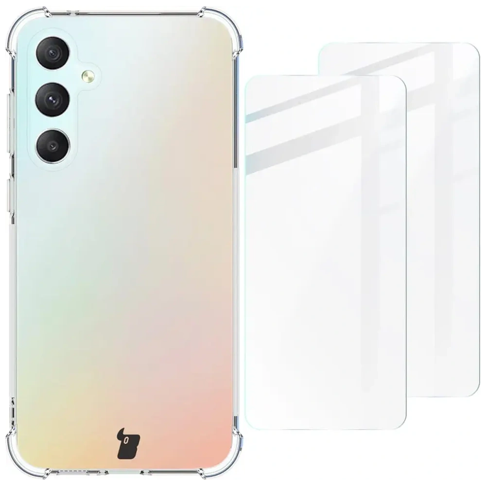 Etui + 2x szkło na ekran Bizon Case Clear Pack do Samsung Galaxy S23 FE przezroczyste