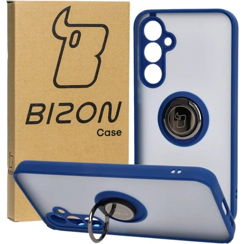 Kup Bizon Case Hybrid Ring Samsung Galaxy S23 FE fumuriu cu un cadru albastru închis - BIZ3365 - {ean13} - Sklep Home Screen