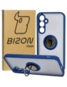 Etui z uchwytem na palec Bizon Case Hybrid Ring do Samsung Galaxy S23 FE przydymione z granatową ramką
