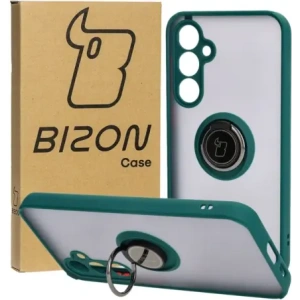 Kup Bizon Case Hybrid Ring Samsung Galaxy S23 FE rauchig mit einem dunkelgrünen Rahmen - BIZ3366 - {ean13} - Sklep Home Screen