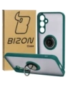 Bizon Case Hybrid Ring Samsung Galaxy S23 FE rauchig mit einem dunkelgrünen Rahmen