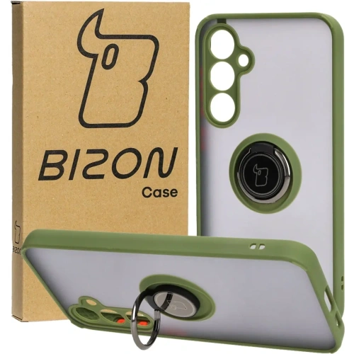 Kup Bizon Case Hybrid Ring Samsung Galaxy S23 FE rauchig mit einem grünen Rahmen - BIZ3367 - {ean13} - Sklep Home Screen