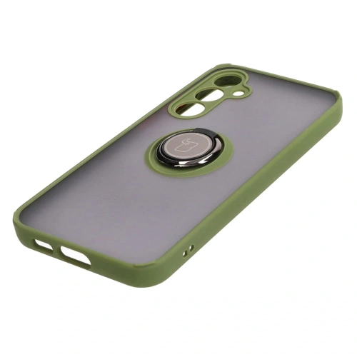 Kup Bizon Case Hybrid Ring Samsung Galaxy S23 FE rauchig mit einem grünen Rahmen - BIZ3367 - {ean13} - Sklep Home Screen