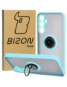 Bizon Case Hybrid Ring Samsung Galaxy S23 FE rauchig mit einem hellblauen Rahmen