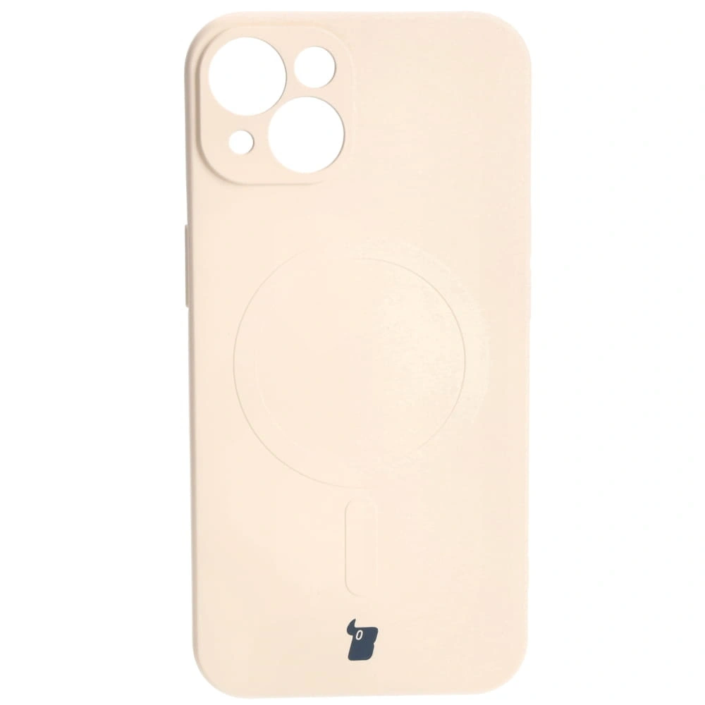 Etui silikonowe z pierścieniem magnetycznym Bizon Case Silicone Magnetic do Apple iPhone 13 beżowe
