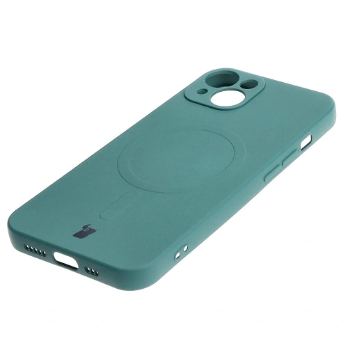 Kup Etui silikonové s magnetickým kroužkem Bizon Case Silicone Magnetic pro Apple iPhone 13 tmavě zelené - BIZ3377 - {ean13} - Sklep Home Screen