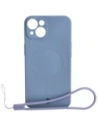 Etui silikonové s magnetickým kroužkem Bizon Case Silicone Magnetic pro Apple iPhone 13 šedé
