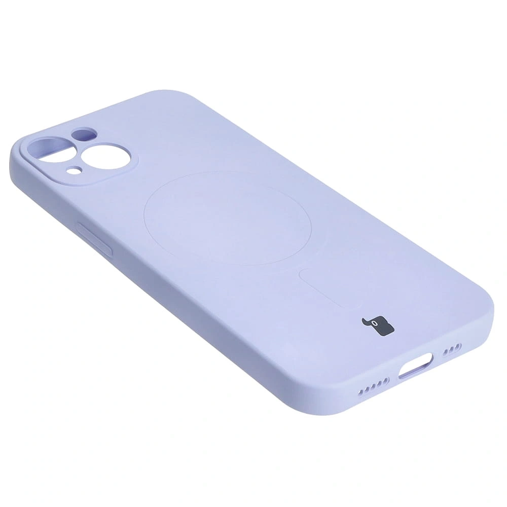 Etui silikonowe z pierścieniem magnetycznym Bizon Case Silicone Magnetic do Apple iPhone 13 jasnofioletowe