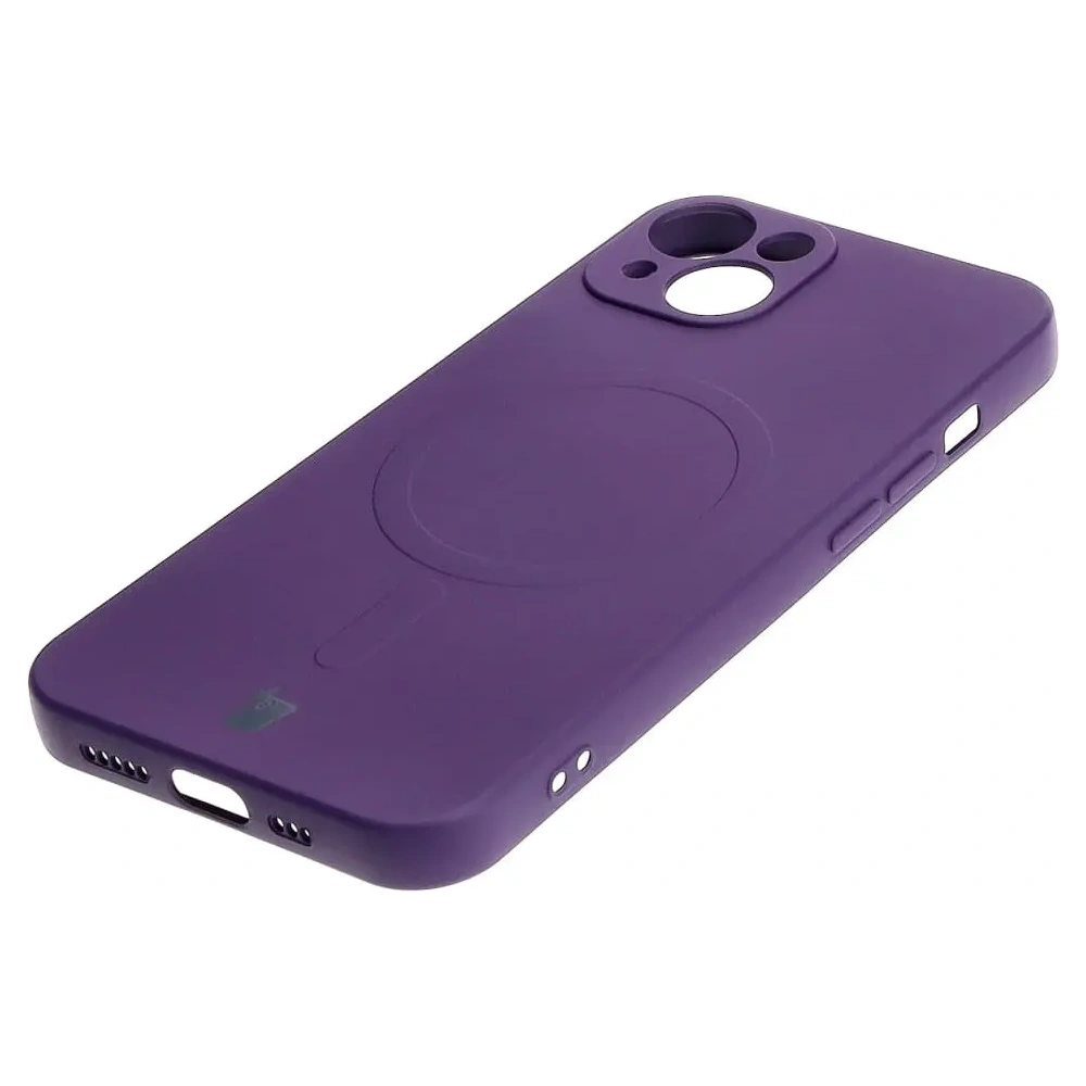 Etui silikonowe z pierścieniem magnetycznym Bizon Case Silicone Magnetic do Apple iPhone 13 śliwkowe