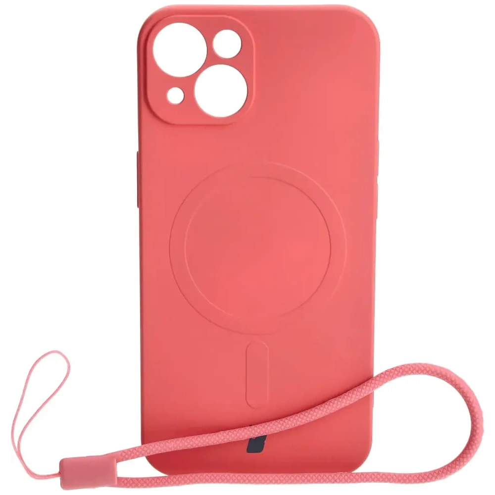 Etui silikonowe z pierścieniem magnetycznym Bizon Case Silicone Magnetic do Apple iPhone 13 brudnoróżowe