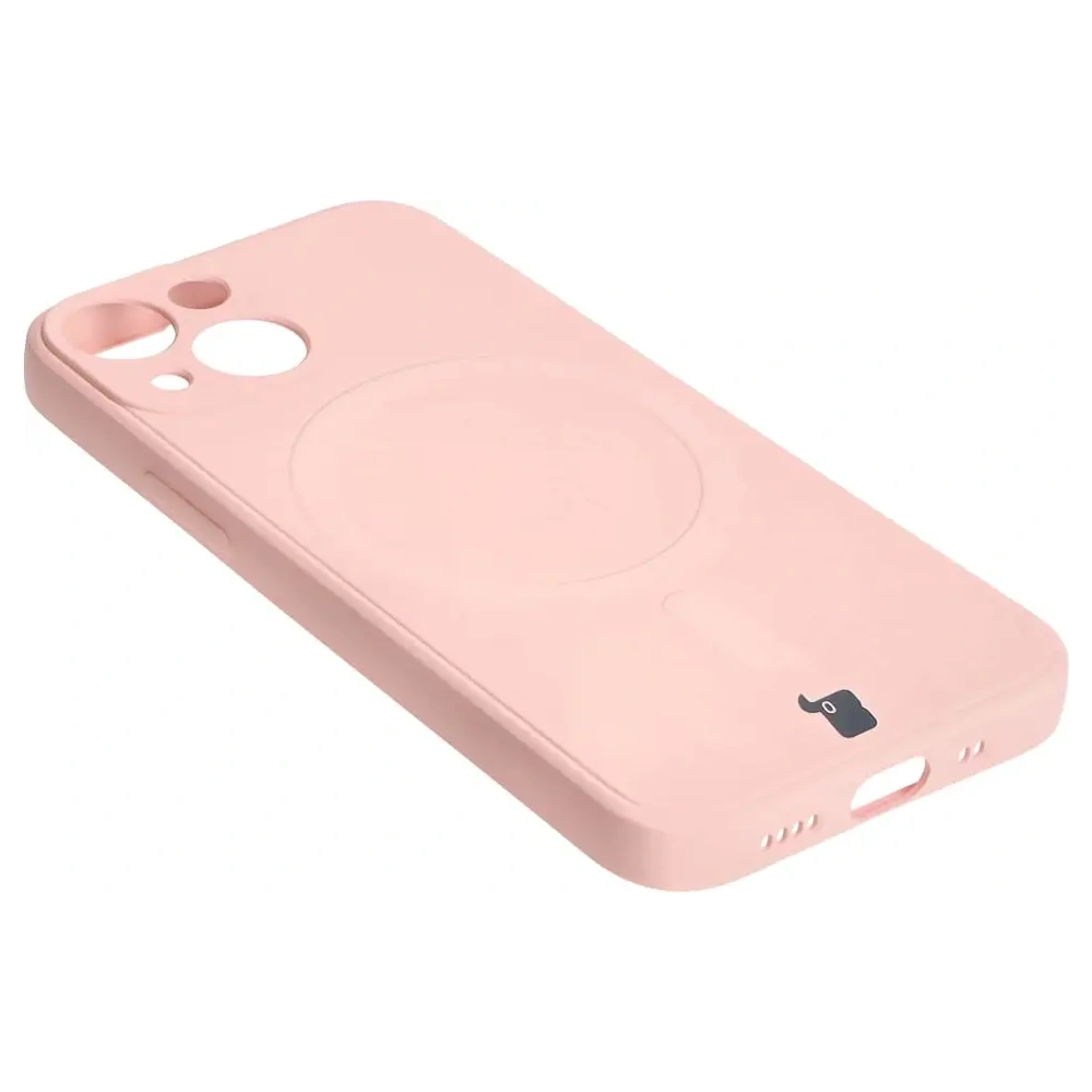 Etui Bizon Case Silicone MagSafe Sq do Apple iPhone 13 Mini jasnoróżowe
